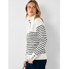 image:imageANRABESS Womens Long Sleeve Knit Shirts Henley Sweater  Turtle Neck Button Placket Soft Pullover Top Loose Fit Trendy Business Casual Work WearFall Fashion Winter ClothingWhite Black Stripe