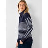 image:imageANRABESS Womens Long Sleeve Knit Shirts Henley Sweater  Turtle Neck Button Placket Soft Pullover Top Loose Fit Trendy Business Casual Work WearFall Fashion Winter ClothingNavy Blue White Stripe