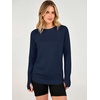 image:imageANRABESS Womens Long Sleeve Lightweight Pullover Sweaters  Casual Loose Fit Shirts Crew Neck Thumb Hole Tops Going Out Travel AllDay Wear Fall Winter Layering ClothesIndigo
