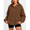 image:imageANRABESS Womens Oversized Hoodies V Neck Henley Sweatshirts  Long Sleeve Button Pullover Soft Cozy Fleece Warm Fabric Casual Teen Girls Y2K Clothes Fall Winter Fashion OutfitsCoffee