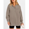 image:imageANRABESS Womens Oversized Hoodies V Neck Henley Sweatshirts  Long Sleeve Button Pullover Soft Cozy Fleece Warm Fabric Casual Teen Girls Y2K Clothes Fall Winter Fashion OutfitsGray Khaki