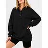 image:imageANRABESS Womens Oversized Hoodies V Neck Henley Sweatshirts  Long Sleeve Button Pullover Soft Cozy Fleece Warm Fabric Casual Teen Girls Y2K Clothes Fall Winter Fashion OutfitsBlack