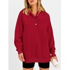 image:imageANRABESS Womens Oversized Hoodies V Neck Henley Sweatshirts  Long Sleeve Button Pullover Soft Cozy Fleece Warm Fabric Casual Teen Girls Y2K Clothes Fall Winter Fashion OutfitsRed