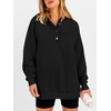 image:imageANRABESS Womens Oversized Hoodies V Neck Henley Sweatshirts  Long Sleeve Button Pullover Soft Cozy Fleece Warm Fabric Casual Teen Girls Y2K Clothes Fall Winter Fashion OutfitsBlack