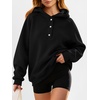 image:imageANRABESS Womens Oversized Hoodies V Neck Henley Sweatshirts  Long Sleeve Button Pullover Soft Cozy Fleece Warm Fabric Casual Teen Girls Y2K Clothes Fall Winter Fashion OutfitsBlack