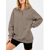 image:imageANRABESS Womens Oversized Hoodies V Neck Henley Sweatshirts  Long Sleeve Button Pullover Soft Cozy Fleece Warm Fabric Casual Teen Girls Y2K Clothes Fall Winter Fashion OutfitsGray Khaki