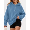 image:imageANRABESS Womens Oversized Hoodies V Neck Henley Sweatshirts  Long Sleeve Button Pullover Soft Cozy Fleece Warm Fabric Casual Teen Girls Y2K Clothes Fall Winter Fashion OutfitsBlue