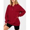 image:imageANRABESS Womens Oversized Hoodies V Neck Henley Sweatshirts  Long Sleeve Button Pullover Soft Cozy Fleece Warm Fabric Casual Teen Girls Y2K Clothes Fall Winter Fashion OutfitsRed