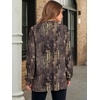image:imageANRABESS Womens Oversized Printed Henley Neck Sweatshirt  Long Sleeve Tunic Pullover Half Button Curved Hem Side Slit Loose Fit Lightweight  Casual Daily for Leggings Fall WinterVintage Brown