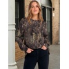 image:imageANRABESS Womens Oversized Printed Henley Neck Sweatshirt  Long Sleeve Tunic Pullover Half Button Curved Hem Side Slit Loose Fit Lightweight  Casual Daily for Leggings Fall WinterVintage Brown