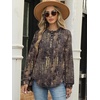 image:imageANRABESS Womens Oversized Printed Henley Neck Sweatshirt  Long Sleeve Tunic Pullover Half Button Curved Hem Side Slit Loose Fit Lightweight  Casual Daily for Leggings Fall WinterVintage Brown