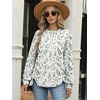 image:imageANRABESS Womens Oversized Printed Henley Neck Sweatshirt  Long Sleeve Tunic Pullover Half Button Curved Hem Side Slit Loose Fit Lightweight  Casual Daily for Leggings Fall WinterLeaf Print
