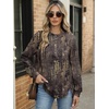 image:imageANRABESS Womens Oversized Printed Henley Neck Sweatshirt  Long Sleeve Tunic Pullover Half Button Curved Hem Side Slit Loose Fit Lightweight  Casual Daily for Leggings Fall WinterVintage Brown