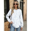 image:imageANRABESS Womens Oversized Printed Henley Neck Sweatshirt  Long Sleeve Tunic Pullover Half Button Curved Hem Side Slit Loose Fit Lightweight  Casual Daily for Leggings Fall WinterWhite Floral