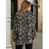 image:imageANRABESS Womens Oversized Printed Henley Neck Sweatshirt  Long Sleeve Tunic Pullover Half Button Curved Hem Side Slit Loose Fit Lightweight  Casual Daily for Leggings Fall WinterBlack Floral