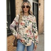 image:imageANRABESS Womens Oversized Printed Henley Neck Sweatshirt  Long Sleeve Tunic Pullover Half Button Curved Hem Side Slit Loose Fit Lightweight  Casual Daily for Leggings Fall WinterBeige Floral