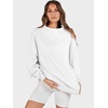 image:imageANRABESS Womens Oversized Sweatshirts Mock Neck Pullover  Cozy Fleece Long Sleeve Tops Casual Daily Wear Going Out amp Preppy Loose Fit 2026 Fall Winter Trendy OutfitsWhite