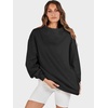 image:imageANRABESS Womens Oversized Sweatshirts Mock Neck Pullover  Cozy Fleece Long Sleeve Tops Casual Daily Wear Going Out amp Preppy Loose Fit 2026 Fall Winter Trendy OutfitsBlack