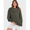 image:imageANRABESS Womens Oversized Sweatshirts Mock Neck Pullover  Cozy Fleece Long Sleeve Tops Casual Daily Wear Going Out amp Preppy Loose Fit 2026 Fall Winter Trendy OutfitsArmygreen