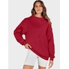 image:imageANRABESS Womens Oversized Sweatshirts Mock Neck Pullover  Cozy Fleece Long Sleeve Tops Casual Daily Wear Going Out amp Preppy Loose Fit 2026 Fall Winter Trendy OutfitsRed