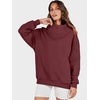 image:imageANRABESS Womens Oversized Sweatshirts Mock Neck Pullover  Cozy Fleece Long Sleeve Tops Casual Daily Wear Going Out amp Preppy Loose Fit 2026 Fall Winter Trendy OutfitsWine Red