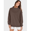 image:imageANRABESS Womens Oversized Sweatshirts Mock Neck Pullover  Cozy Fleece Long Sleeve Tops Casual Daily Wear Going Out amp Preppy Loose Fit 2026 Fall Winter Trendy OutfitsDeep Brown