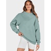 image:imageANRABESS Womens Oversized Sweatshirts Mock Neck Pullover  Cozy Fleece Long Sleeve Tops Casual Daily Wear Going Out amp Preppy Loose Fit 2026 Fall Winter Trendy OutfitsLight Green