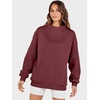 image:imageANRABESS Womens Oversized Sweatshirts Mock Neck Pullover  Cozy Fleece Long Sleeve Tops Casual Daily Wear Going Out amp Preppy Loose Fit 2026 Fall Winter Trendy OutfitsWine Red