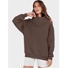 image:imageANRABESS Womens Oversized Sweatshirts Mock Neck Pullover  Cozy Fleece Long Sleeve Tops Casual Daily Wear Going Out amp Preppy Loose Fit 2026 Fall Winter Trendy OutfitsDeep Brown
