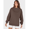 image:imageANRABESS Womens Oversized Sweatshirts Mock Neck Pullover  Cozy Fleece Long Sleeve Tops Casual Daily Wear Going Out amp Preppy Loose Fit 2026 Fall Winter Trendy OutfitsDeep Brown