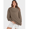 image:imageANRABESS Womens Oversized Sweatshirts Mock Neck Pullover  Cozy Fleece Long Sleeve Tops Casual Daily Wear Going Out amp Preppy Loose Fit 2026 Fall Winter Trendy OutfitsBrown