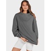 image:imageANRABESS Womens Oversized Sweatshirts Mock Neck Pullover  Cozy Fleece Long Sleeve Tops Casual Daily Wear Going Out amp Preppy Loose Fit 2026 Fall Winter Trendy OutfitsDark Grey