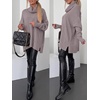 image:imageANRABESS Womens Oversized Turtleneck Tunic Sweater  Chunky Soft Batwing Pullover Side Hem Split Knit Tops Dressy Casual Work Office Clothes for Fall Winter TransitionNutmeg