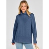 image:imageANRABESS Womens Oversized Turtleneck Tunic Sweater  Chunky Soft Batwing Pullover Side Hem Split Knit Tops Dressy Casual Work Office Clothes for Fall Winter TransitionBlue