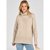 image:imageANRABESS Womens Oversized Turtleneck Tunic Sweater  Chunky Soft Batwing Pullover Side Hem Split Knit Tops Dressy Casual Work Office Clothes for Fall Winter TransitionAlmond