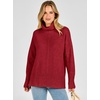 image:imageANRABESS Womens Oversized Turtleneck Tunic Sweater  Chunky Soft Batwing Pullover Side Hem Split Knit Tops Dressy Casual Work Office Clothes for Fall Winter TransitionRed