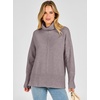 image:imageANRABESS Womens Oversized Turtleneck Tunic Sweater  Chunky Soft Batwing Pullover Side Hem Split Knit Tops Dressy Casual Work Office Clothes for Fall Winter TransitionNutmeg