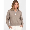 image:imageANRABESS Womens Quarter Zip Collared Cropped Pullover Sweaters  Long Sleeve V Neck Soft Ribbed Knit Shirts Loose Fit Business Casual Tops Fall Winter OutfitsTan