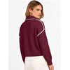 image:imageANRABESS Womens Quarter Zip Collared Cropped Pullover Sweaters  Long Sleeve V Neck Soft Ribbed Knit Shirts Loose Fit Business Casual Tops Fall Winter OutfitsBurgundy