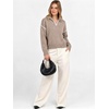 image:imageANRABESS Womens Quarter Zip Collared Cropped Pullover Sweaters  Long Sleeve V Neck Soft Ribbed Knit Shirts Loose Fit Business Casual Tops Fall Winter OutfitsTan