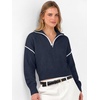 image:imageANRABESS Womens Quarter Zip Collared Cropped Pullover Sweaters  Long Sleeve V Neck Soft Ribbed Knit Shirts Loose Fit Business Casual Tops Fall Winter OutfitsNavy Blue