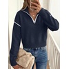 image:imageANRABESS Womens Quarter Zip Collared Cropped Pullover Sweaters  Long Sleeve V Neck Soft Ribbed Knit Shirts Loose Fit Business Casual Tops Fall Winter OutfitsNavy Blue
