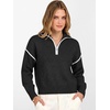 image:imageANRABESS Womens Quarter Zip Collared Cropped Pullover Sweaters  Long Sleeve V Neck Soft Ribbed Knit Shirts Loose Fit Business Casual Tops Fall Winter OutfitsBlack