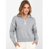 image:imageANRABESS Womens Quarter Zip Collared Cropped Pullover Sweaters  Long Sleeve V Neck Soft Ribbed Knit Shirts Loose Fit Business Casual Tops Fall Winter OutfitsGrey