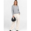 image:imageANRABESS Womens Quarter Zip Collared Cropped Pullover Sweaters  Long Sleeve V Neck Soft Ribbed Knit Shirts Loose Fit Business Casual Tops Fall Winter OutfitsGrey