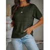 image:imageANRABESS Womens Short Sleeve Sweater Spring Summer Fall Outfits  Boat Neck Hollow Out Tops Comfy Lightweight Knit Pullover Classic Sweater Shirts Beach Travel Vacation ClothesArmy Green