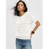image:imageANRABESS Womens Short Sleeve Sweater Spring Summer Fall Outfits  Boat Neck Hollow Out Tops Comfy Lightweight Knit Pullover Classic Sweater Shirts Beach Travel Vacation ClothesWhite