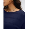 image:imageANRABESS Womens Short Sleeve Sweater Spring Summer Fall Outfits  Boat Neck Hollow Out Tops Comfy Lightweight Knit Pullover Classic Sweater Shirts Beach Travel Vacation ClothesNavy Blue