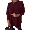 image:imageANRABESS Oversized Sweaters for Women Batwing Fall Outfits  Long Sleeve Crew Neck Pullover Cozy Casual Loose Knit Tops Cute Office Work Travel Vacation Winter Fashion ClothingDrak Red