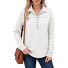 image:imageANRABESS Sweatshirt for Women Long Sleeve Polo Shirts  Grommet HalfPlacket Tunic Tops HighLow Curved Hem Pullover Dressy Business Casual Classic Vintage Fall OutfitsWhite